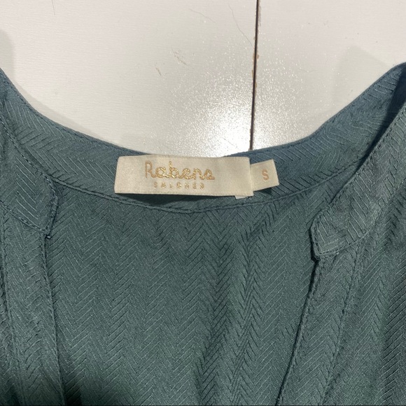 Rabens Saloner Green Emma Herringbone Classic Soft  Button Down Woman’s Shirt S - Picture 7 of 10